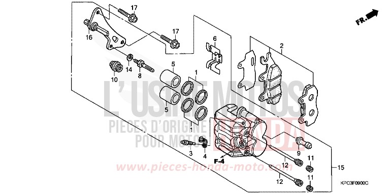FRONT BRAKE CALIPER for Varadero 125 SEVILLA BLUE MATALLIC (PB297) from 2003